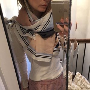 Silky large scarf soft pink and blue palate